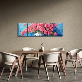 Obraz - Wazon z różowymi kwiatami (170x50 cm)