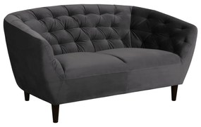 Ciemnoszara aksamitna sofa Actona Ria, 150 cm