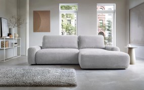 Masseno Narożnik OSSO z funkcją spania i pojemnikiem na pościel Narozniki L, Rozkładana sofa - Szary, AMBIENCE 18