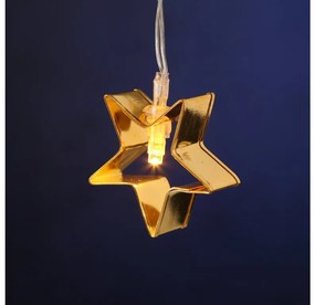 Łańcuch świetlny LED GOLD STARS 140 cm miedziany