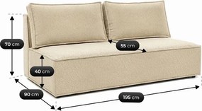 Sofa z Funkcją Spania MAVIA Beżowa Boucle Nowoczesna