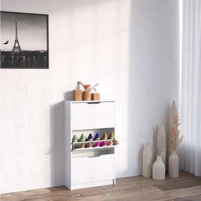 Wózek na buty biały 59x22x105 luca