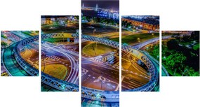 Obraz - nocna panorama miasta (125x70 cm)
