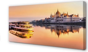 Fotoobraz na płótnie Zachód Słońca nad Statkiem