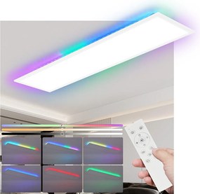 Panel LED NETTLIFE 100 x 25 cm - ściemnialna lampa sufitowa, podświetlenie RGB, 24 W, ciepła biel, neutralna biel