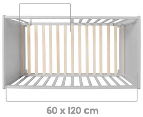 Szare łóżeczko 60x120 cm – Roba