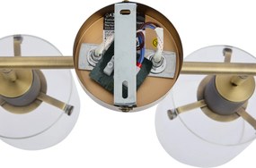 Designerski reflektor sufitowy brązowy z przezroczystym szkłem 4-punktowy - Domo