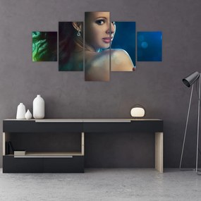 Obraz - Spojrzenie młodej kobiety (125x70 cm)