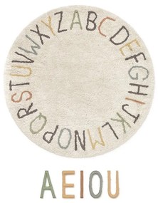 Kremowy bawełniany dziecięcy dywan do zabawy ø120 cm ABC Color and Letters – Lorena Canals