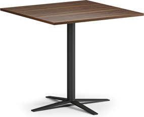 Stolik kawowy AURA, 60x60 cm, czarna podstawa, orzech