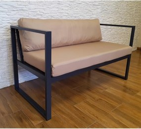 Zestaw mebli ogrodowych sofa + 2 fotele + stolik : Kolor Stelaża - Szary, Kolor tkaniny - Oxford Beż, Typ tkaniny - Oxford