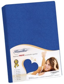 Bellatex Prześcieradło frotte Kamilka ciemnoniebieski, 100 x 200 cm
