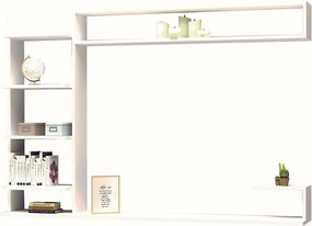 Stojak pod telewizor – 180 cm x 121,8 cm x 29,6 cm – Biały – Płyta wiórowa pokryta melaminą