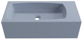 Umywalka betonowa wisząca / nablatowa prostokątna bez otworu na baterię 65 x 30 cm z półką ZALM | różne kolory : Kolor - Lawendowy, Typ montażu - nablatowa