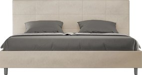 Łóżko bez stelaża tapicerowane 180x200 microfibra piaskowy Mika