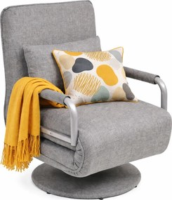 Jasnoszary fotel rozkładany L8-N59