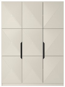 Szafa Asha 150 cm z metalowymi uchwytami - kaszmir / czarne uchwyty