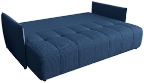 Niebieska sztruksowa sofa z funkcją spania G3-L54