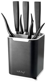 Czarny pojemnik na sztućce Vialli Design Cutlery