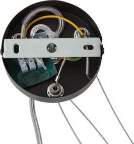 Lampa wisząca Japandi czarna z beżowymi kwiatami i białym szkłem - Flower Power