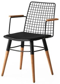 Zestaw krzeseł do jadalni Trend Black and Walnut, 2 szt.