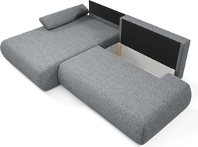 Masseno Narożnik DELTA z funkcją spania i pojemnikiem na pościel Narozniki L, Rozkładana sofa - Szary, PUENTE 94