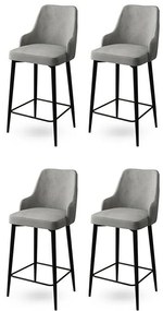 Zestaw krzeseł barowych Enox Grey and Black, 4 szt., 4 szt.