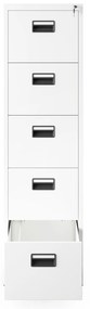 Metalowa szafa kartotekowa SARA V5, 460 x 1630 x 620 mm, biała