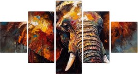 Obraz - Malowanie słonia (125x70 cm)