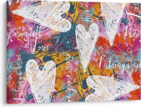 Obraz - Serce na abstrakcyjnym tle (70x50 cm)