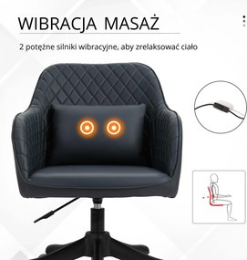 Vinsetto Ergonomiczny fotel biurowy z masażem krzesło obrotowe z funkcją wibracji szary | Aosom PL