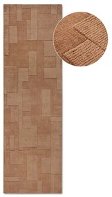 Brązowy wełniany chodnik tkany ręcznie 80x250 cm Wilhelmine – Villeroy&amp;Boch