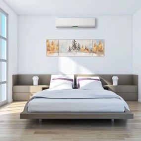 Obraz - Akwarelowy las (170x50 cm)