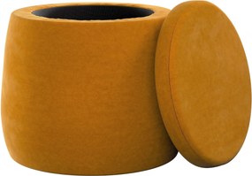 Puf Candy Jar kolor żółty tkanina połyskliwa, welwetowa