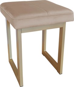 Taboret SOLID tkanina Welur stelaż metalowy STOŁEK LOFT : Kolor Stelaża - Złoty, Kolor tkaniny - VELVET - MG06, Typ tkaniny - Velvet, Wysokość - 45 cm