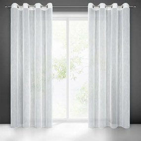 Firana na przelotkach biała gotowa w stylu eko deszczyk 140x260 cm