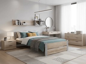 Łóżko IKAROS DOUBLE 90 x 200 cm, dąb sonoma/szary Stelaż: Ze stelażem listwowym rolowanym, Materac: Materac Sommera