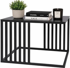 Kwadratowy Stolik Czarny Kawowy W Stylu Loft E5-N11