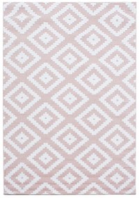 Dywan nowoczesny Plus Kwadraty różowo-kremowy 280 cm x 370 cm