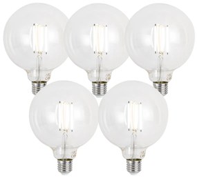 Zestaw 5 E27 Dimmable LED Bulbs G125 Przezroczyste 7W 806lm 2700-6500K