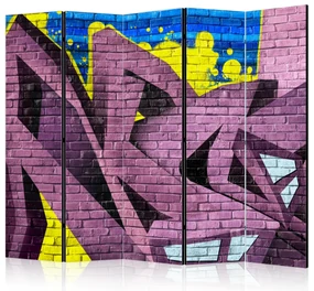 Parawan akustyczny Street art 225x172 cm 5-częściowy fioletowy ARTGEIST B