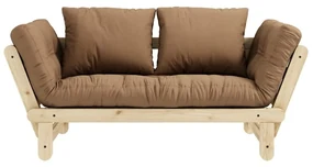 Sofa rozkładana z brązowym pokryciem Karup Design Beat Natural/Mocca