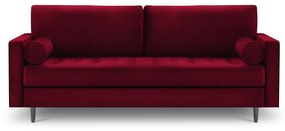 Czerwona aksamitna sofa Milo Casa Santo, 219 cm