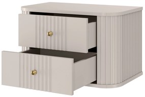 Zestaw szafek nocnych wiszących Vesper 56 cm - kaszmir / złote uchwyty