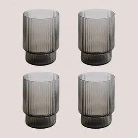 Zestaw 4 Szklanek 300 Ml Yulia Grey - Sklum
