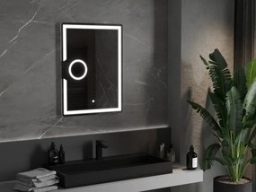 Mexen Onyx lustro łazienkowe podświetlane z lusterkiem kosmetycznym 60 x 80 cm, LED 6000K, antypara - 9813-060-080-611-00