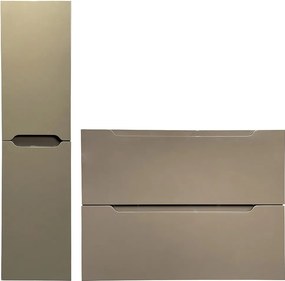 Szafka pojedyncza umywalka wisząca ze słupkiem - Kolor taupe - 80 cm - STEFANIE
