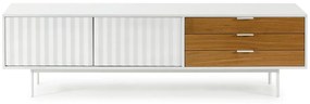 Biało-naturalna szafka pod TV w dekorze dębu 180x52 cm Sierra – Teulat