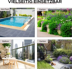 Outsunny Stolik Ogrodowy Stojak na Kwiaty Technorattan Metal Brązowy Składany Praktyczny i Dekoracyjny | Aosom PL