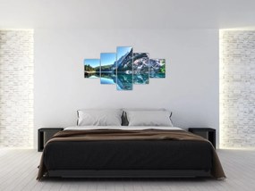 Obraz wysokogórskiego jeziora (125x70 cm)